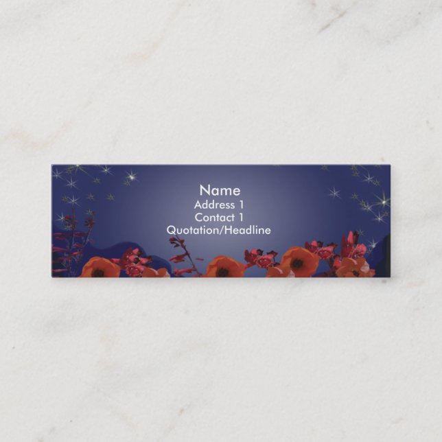 Carte de contact de nuit étoilée (Devant)