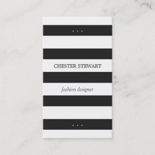Carte de contact personnelle Black White Stripes m