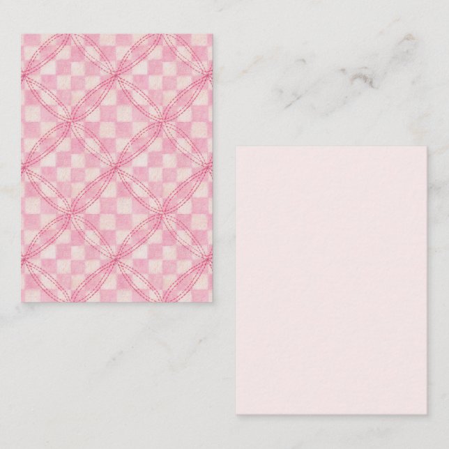 CARTE DE CONTRÔLE ROSE 3,5x2,5 Plat Card II / Vert (Devant / Derrière)