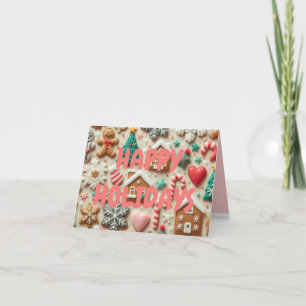 Carte de cookie de Noël rose mignonne pour les fil