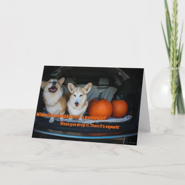 Carte de corgi citrouille Halloween (Devant)