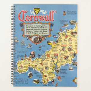 Carte de Cornwall, Angleterre