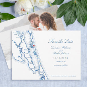 Carte de Corolla NC Élégante Bleu Nuit Mariage