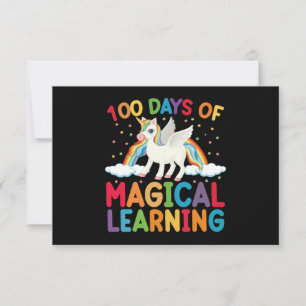 Carte De Correspondance 100 Jours De Magical Learning School Unicorn Girls
