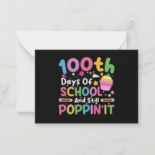 Carte De Correspondance 100 Jours D'École Et Toujours Poppin' Girl