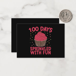 Carte De Correspondance 100 Jours Parsemés De Fun Cupcake Écolière