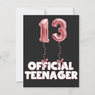 Carte De Correspondance 13e anniversaire des ballons officiels pour adoles