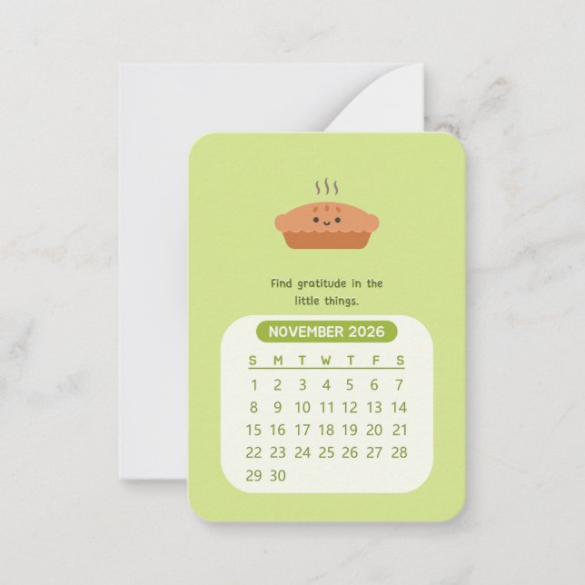 Carte De Correspondance 2026 Novembre Calendrier Motivationnel Mensuel Kaw (Devant)