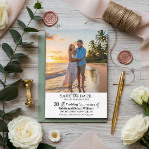 Carte De Correspondance 30e Anniversaire de Mariage Enregistrer la Date Ph