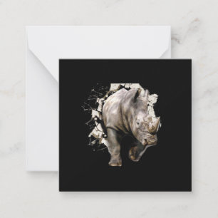 Carte De Correspondance 3d Rhino - Rhinoceros d'animaux Safari africains