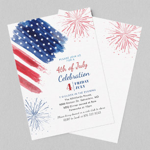 Carte De Correspondance 4 juillet fête de l'indépendance Rouge Blanc Bleu