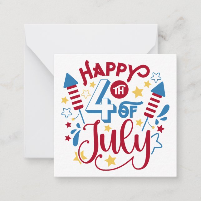 Carte De Correspondance 4 juillet heureux (Devant)