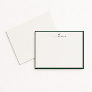 Carte de correspondance à monogramme à double bord
