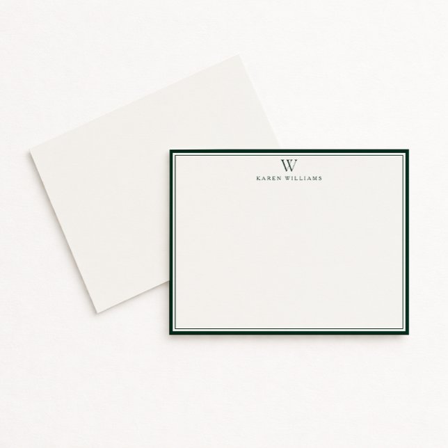 Carte de correspondance à monogramme à double bord (Créateur téléchargé)