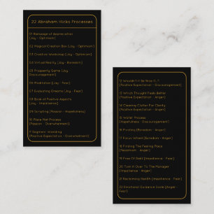 Carte De Correspondance Abraham Hicks LOA 22 Processus Liste Poche Noire