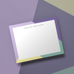 Carte De Correspondance Abstrait couleur violet vert jaune Motif