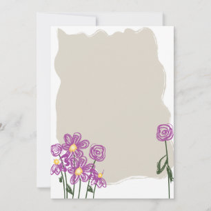 Carte De Correspondance Abstrait Floral stationnaire