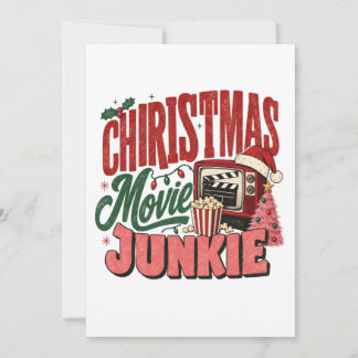 Carte De Correspondance Accro aux films de Noël rétro
