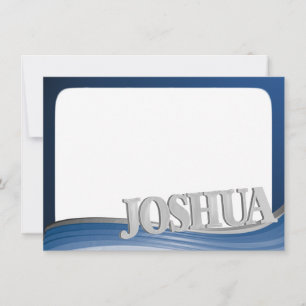 Carte De Correspondance Acier avec nom Joshua Flat Note