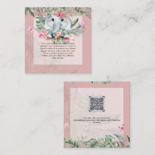 Carte De Correspondance Adorable bébé Elephant Book Poem Request Card