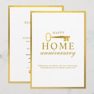 Carte De Correspondance Agent immobilier Joyeux Anniversaire de Maison Clé