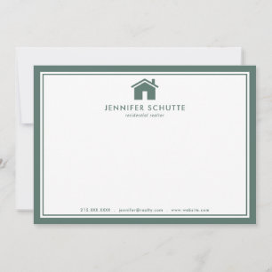 Carte De Correspondance Agent immobilier personnalisé Sage Green Plaid