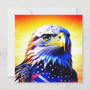 Carte De Correspondance Aigle patriotique et drapeau américain