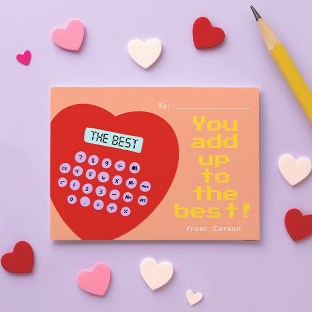 Carte De Correspondance Ajouter Au Meilleure Classe Saint-Valentin (You Add Up To The Best Classroom Valentine's Day Note Card)