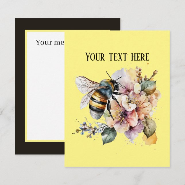 Carte De Correspondance Ajouter un message aux amateurs d'aquarelle (Devant / Derrière)