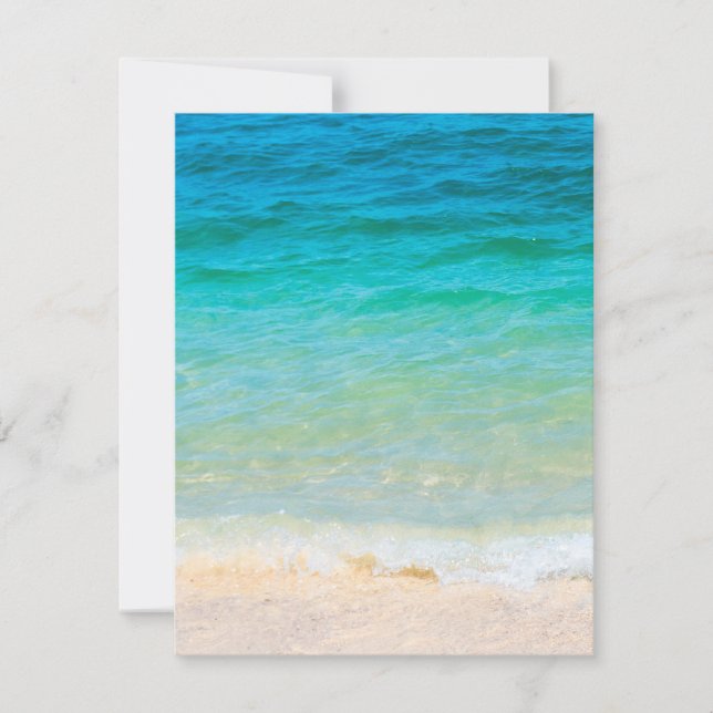 Carte De Correspondance Ajouter votre texte Blue Sea Waves Beach Seaside S (Devant)