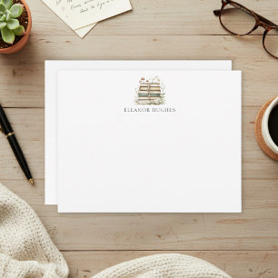 Carte De Correspondance Amateur de livres Cottagecore aquarelle florale él