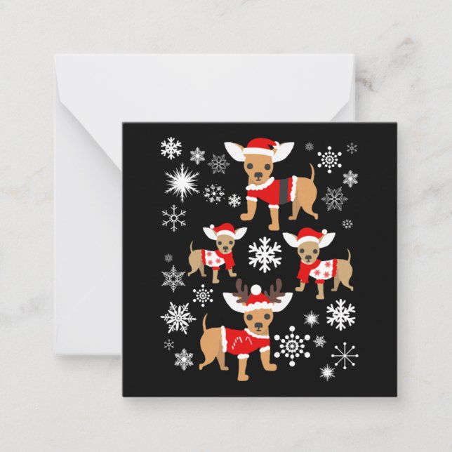 Carte De Correspondance Amateur de Noël Chihuahua (Devant)