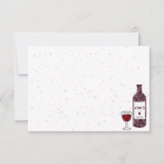 Carte De Correspondance Amateur de vin aquarelle vierge