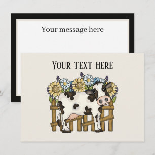 Carte De Correspondance Amateurs de vache mignonne ajouter un message