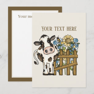 Carte De Correspondance Amateurs de vache mignonne ajouter un message