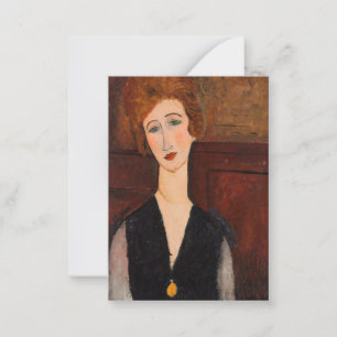 Carte De Correspondance Amedeo Modigliani - Portrait d'une femme
