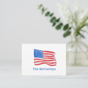 Carte De Correspondance American Flag Preppy Personnalisé