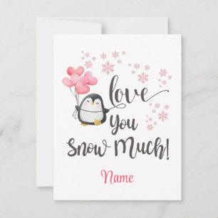 Carte De Correspondance Amour - Cute Pingouin Saint-Valentin Personnalisé