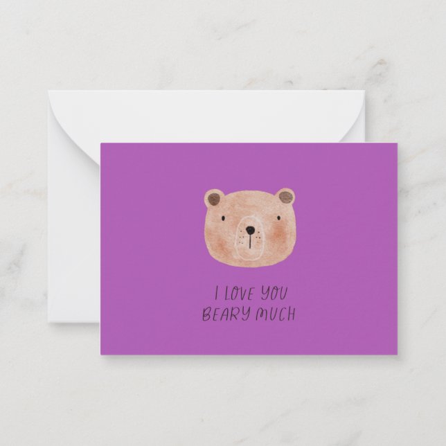 Carte De Correspondance Amoureux pelucheux d'ours en peluche (Dos)