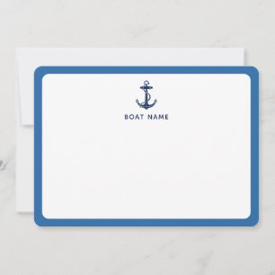 Carte De Correspondance Ancre de bateau nautique moderne et nom
