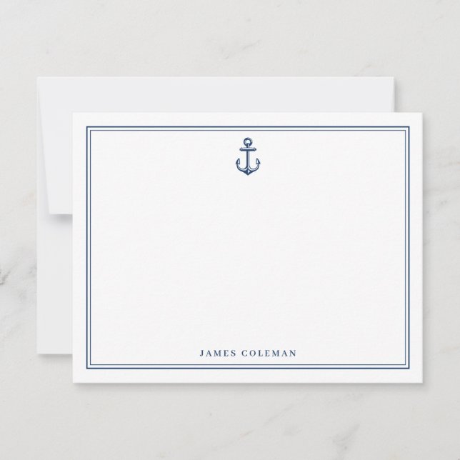 Carte De Correspondance Ancre de papeterie personnalisée nautique (Devant)