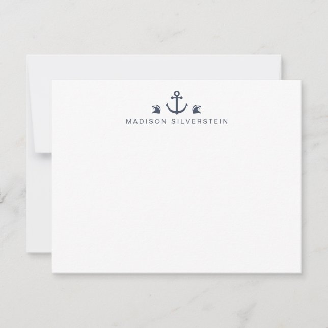 Carte De Correspondance Ancre de thème nautique personnalisée (Devant)