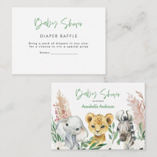 Carte De Correspondance animal safari mignon baby shower tombole