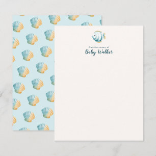 Carte De Correspondance Animaux Sous-Marins Fête de Naissance Bébé Colorée