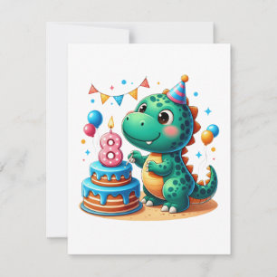 Carte De Correspondance Anniversaire de Dino 8 ans