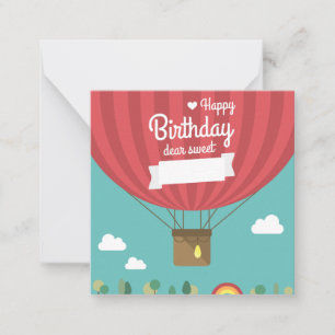 Carte De Correspondance Anniversaire du ballon à air chaud