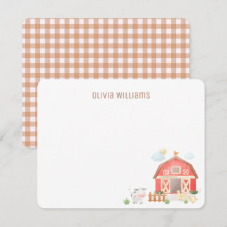 Carte De Correspondance Anniversaire Ferme Animaux de la Cour de Récréati