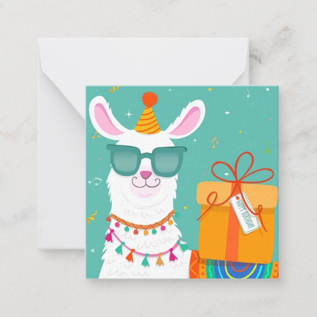 Carte De Correspondance Anniversaire Llama (Devant)