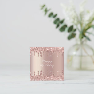 Carte De Correspondance Anniversaire - Rose Gold Blush Parties scintillant