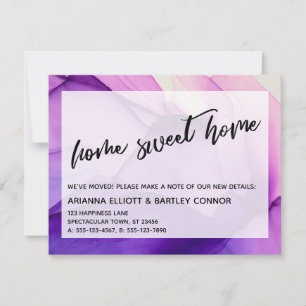 Carte De Correspondance Annonce de déménagement Home Sweet Home de Purple